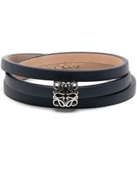 Loewe - Anagram Bombé Leather Bracelet - Lyst