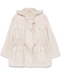 Fay - Linen And Cotton Blend Parka Coat - Lyst