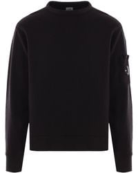 C.P. Company - Logo Cotton Crewneck Sweatshirt - Lyst