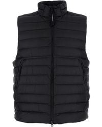C.P. Company - Vest With Mock Neck And Logo Plaque On The Side - Lyst