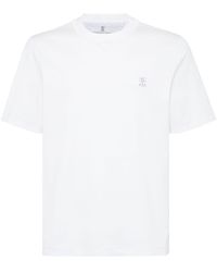 Brunello Cucinelli - Logo Cotton T-Shirt - Lyst