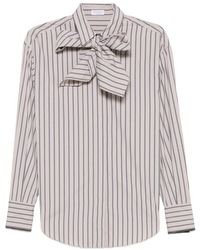 Brunello Cucinelli - Striped Cotton Shirt - Lyst