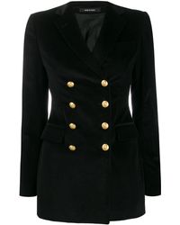 Tagliatore Giacca Doppiopetto In Velluto - Nero