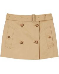 Burberry - Cotton Mini Skirt - Lyst