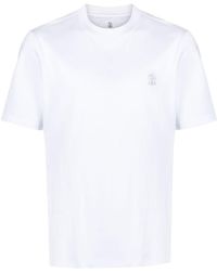 Brunello Cucinelli - Logo-print Cotton T-shirt - Lyst