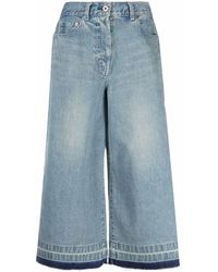 Sacai Cropped Denim Jeans& - Blue
