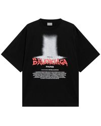 Balenciaga - Printed Cotton T-Shirt - Lyst