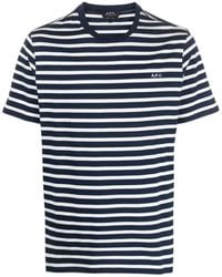 A.P.C. - Emilien Striped Organic Cotton T-shirt - Lyst