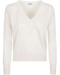 Base London - Cotton Blend V-neck Sweater - Lyst