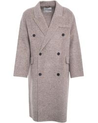 Amaranto - Herringbone Pattern Double-Breasted Coat - Lyst