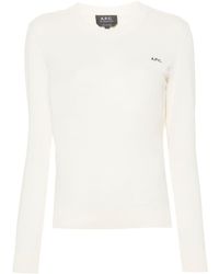 A.P.C. - Logo-Embroidered Jumper - Lyst