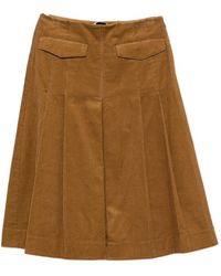 Tory Burch - Corduroy Pleated Skirt - Lyst