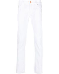 Hand Picked - Slim-cut Logo Patch Jeans - Lyst