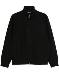 Emporio Armani - Allover Logo Zipped Sweatshirt - Lyst