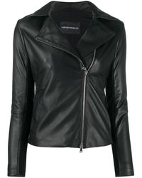 Emporio Armani Leather Jacket in Pink Womens Clothing Jackets Leather jackets 
