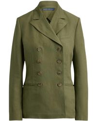 Ralph Lauren - Double-Breasted Linen And Hemp Blazer - Lyst
