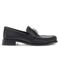 Roger Vivier - Viv Moc Strass Leather Loafers - Lyst