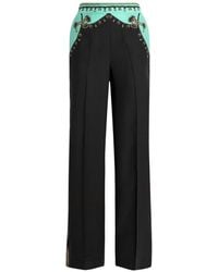 Etro - Printed Silk Trousers - Lyst