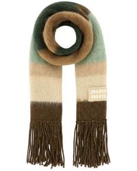 Miu Miu - Mohair Wool Scarf With Fringes - Lyst