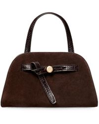 Tory Burch - Romy Small Suede Leather Boston Bag - Lyst