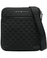 Emporio Armani - Borsa A Tracolla Con Logo Allover - Lyst