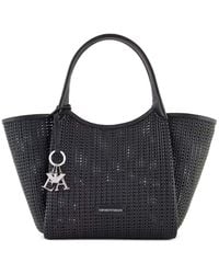 Emporio Armani - Shopper Intrecciata Con Charm Logo - Lyst