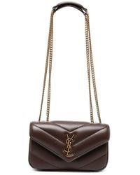 Saint Laurent - Loulou Mini Suede Leather Shoulder Bag - Lyst