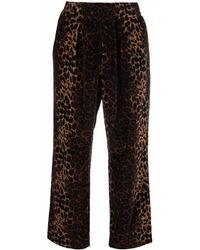 Pierre Louis Mascia Leopard-print Cropped Trousers - Brown