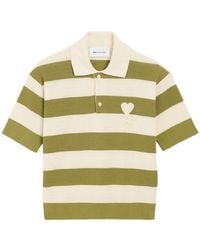Ami Paris - Ami De Coeur Striped Polo Shirt - Lyst