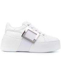 Roger Vivier - Viv Skate High Leather Sneakers - Lyst