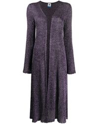M Missoni Glittered Long Cardi-coat - Purple