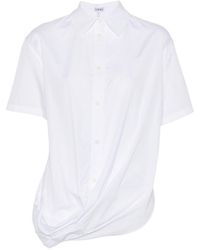 Loewe - Cotton Draped Shirt - Lyst