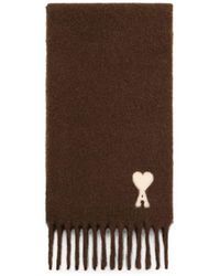 Ami Paris - Ami De Coeur Wool Scarf - Lyst