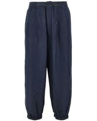 Emporio Armani - Cotton Blend Trousers - Lyst