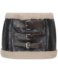 Blumarine - Leather Miniskirt - Lyst