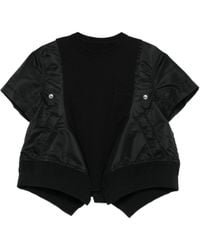 Sacai - Cotton And Nylon T-Shirt - Lyst