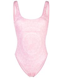 Versace - Barocco Print High-cut Swimsuit - Lyst