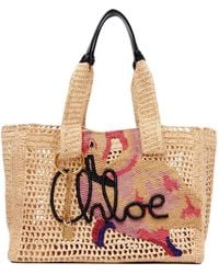 Chloé - Summer Banana Rafia Tote Bag - Lyst