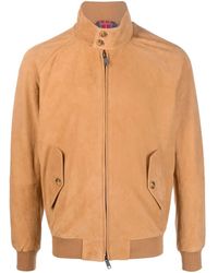 Baracuta - Zip-up Suede Leather Jacket - Lyst