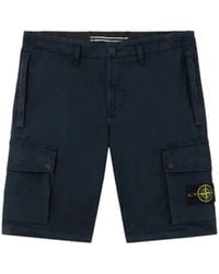 Stone Island - Organic Cotton Shorts - Lyst
