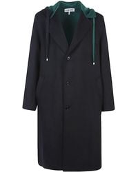 Loewe - Wool And Cashmere Blend Hooded Coat - Lyst