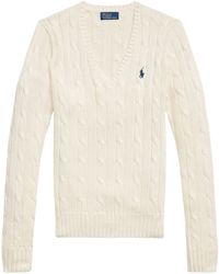 Polo Ralph Lauren - Cable Knit Sweater With Logo - Lyst