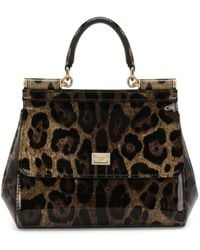 Dolce & Gabbana - Sicily Medium Leopard Print Handbag - Lyst