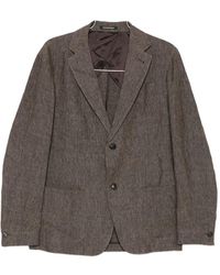 Emporio Armani - Linen Single-Breasted Blazer Jacket - Lyst