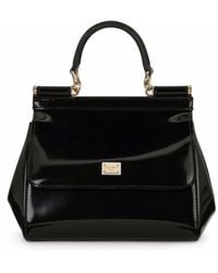 Dolce & Gabbana - Sicily Medium Shiny Leather Handbag - Lyst