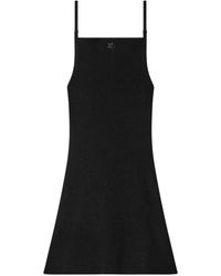 Courreges - Short Ribbed Viscose Dress With Embroidered Logo - Lyst
