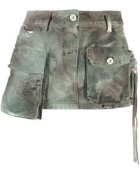 The Attico - Fay Camouflage Denim Mini Skirt - Lyst