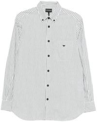 Emporio Armani - Striped Cotton Shirt - Lyst