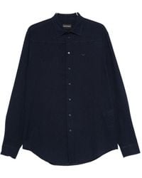 Emporio Armani - Linen Blend Shirt - Lyst