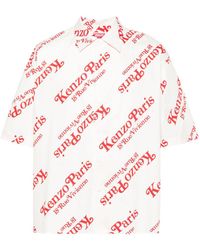 KENZO - Allover Logo Cotton Shirt - Lyst